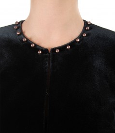 Jacket made of black elastic velvet