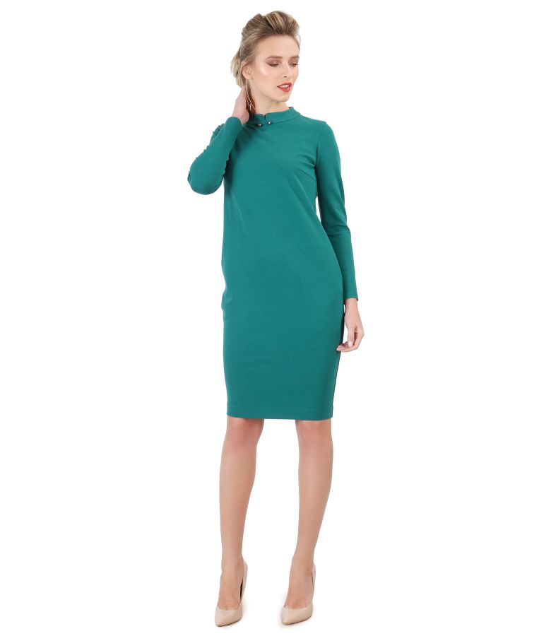 Midi dress made of elastic jersey with long sleeves