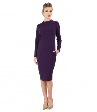 Midi dress made of elastic jersey with long sleeves