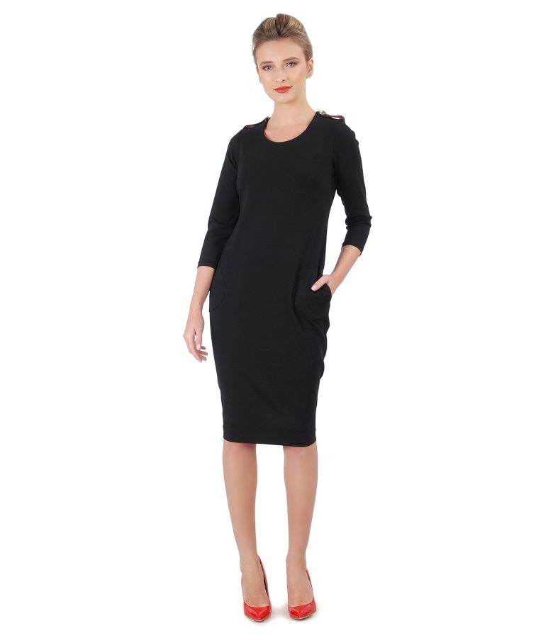 Elastic jersey dress with pockets