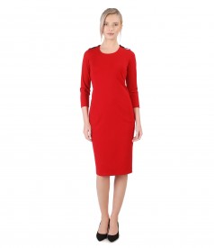 Elastic jersey dress with pockets