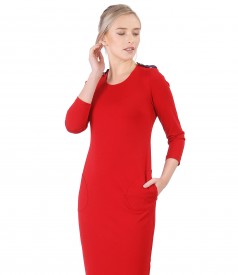 Elastic jersey dress with pockets