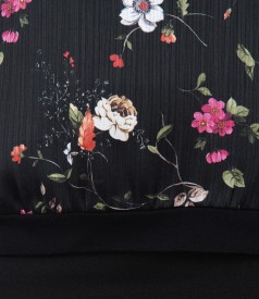 Veil blouse with floral print