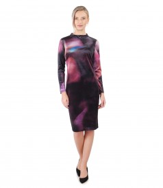 Midi dress made of printed velvet