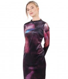 Midi dress made of printed velvet