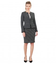 Office woman suit with jacket and skirt made of cotton loops