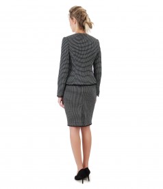 Office woman suit with jacket and skirt made of cotton loops