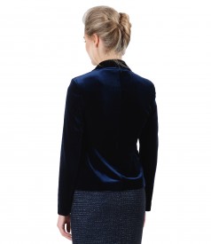 Elegant black stretch velvet jacket