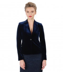 Elegant black stretch velvet jacket