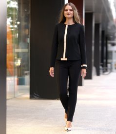 Tapered trousers in stretch fabric
