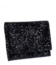 Velvet clutch bag with sequins