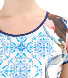 Printed cotton dress with pockets