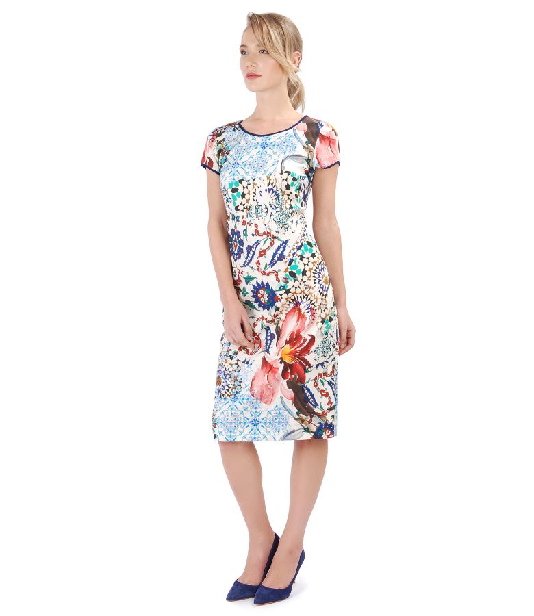 Printed cotton dress with pockets