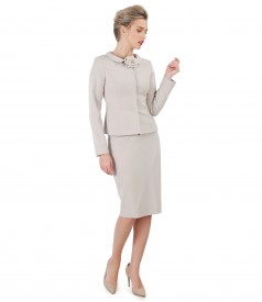 Office women suit with jacket and elastic fabric skirt