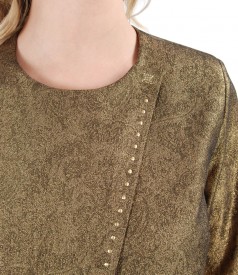 Elegant jacket made of elastic cotton with metallic applications