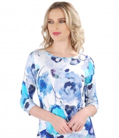 Jersey blouse with floral print