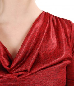 Uni jersey blouse with folds