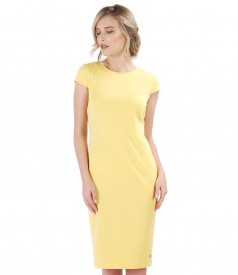 Midi elastic jersey dress with viscose