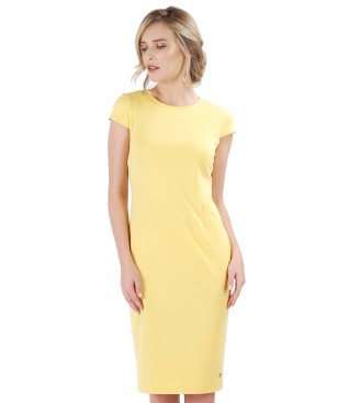 Midi elastic jersey dress with viscose