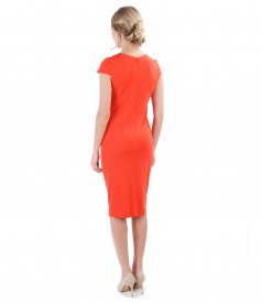 Midi elastic jersey dress with viscose