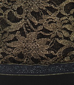 Blouse with golden lace