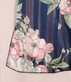 Veil scarf with floral print