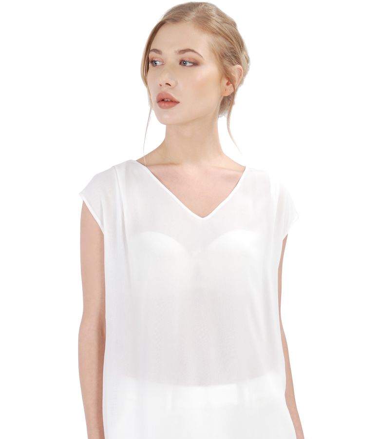 Elegant blouse with veil front