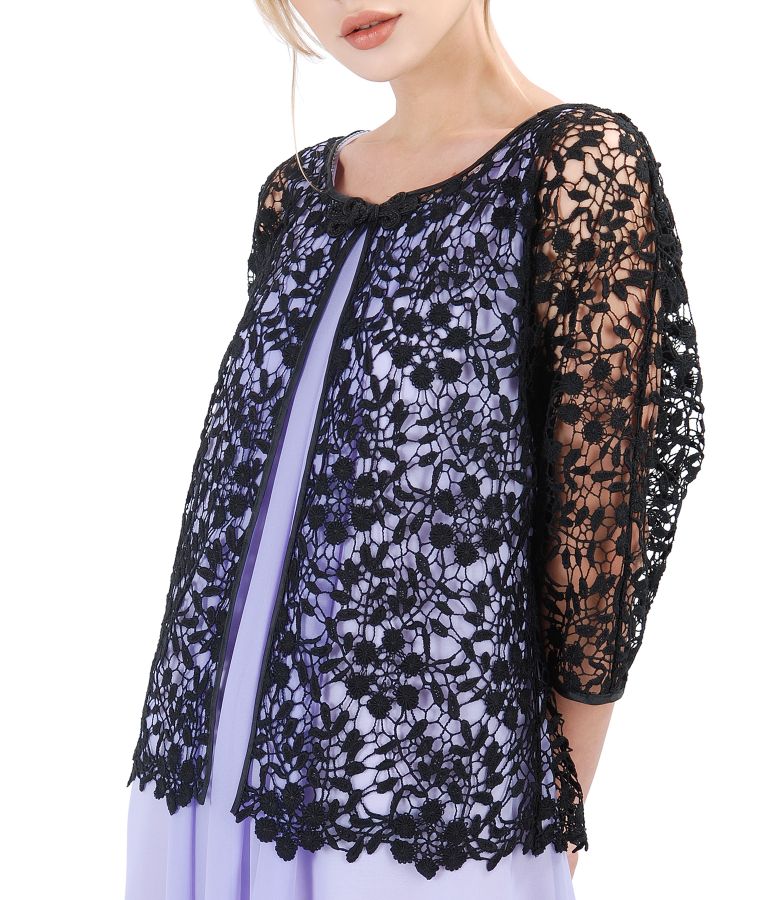 Lace bolero with floral motifs