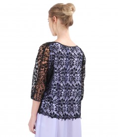 Lace bolero with floral motifs