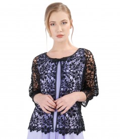 Lace bolero with floral motifs