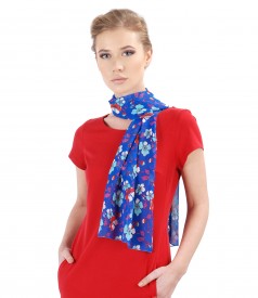 Veil scarf with floral print