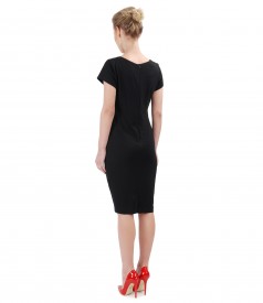 Elastic jersey dress with side pockets