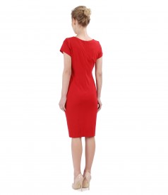 Elastic jersey dress with side pockets