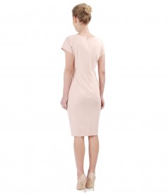 Elastic jersey dress with side pockets
