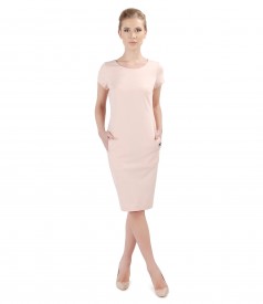 Elastic jersey dress with side pockets