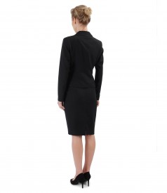 Office women suit with jacket and viscose skirt