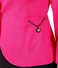 Elastic cotton jacket with 3/4 sleeves