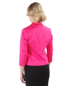 Elastic cotton jacket with 3/4 sleeves