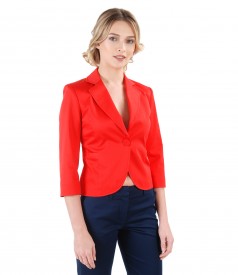 Elastic cotton jacket with 3/4 sleeves