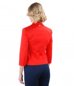 Elastic cotton jacket with 3/4 sleeves