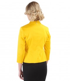 Elastic cotton jacket with 3/4 sleeves