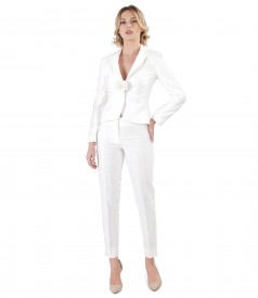 Office women suit with jacket and viscose pants