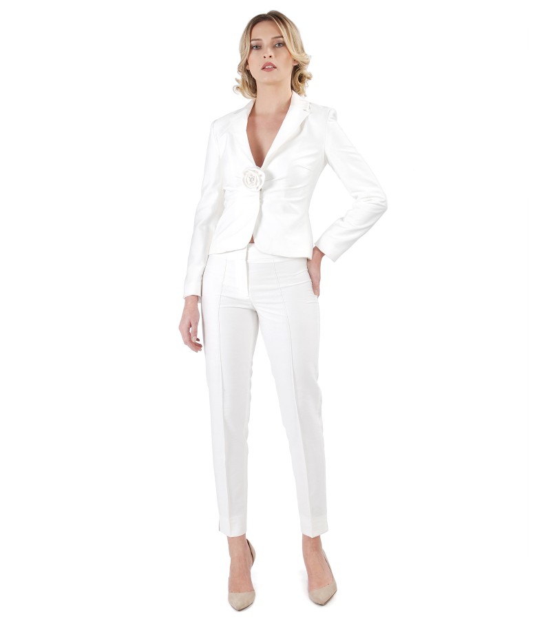 Office women suit with jacket and viscose pants