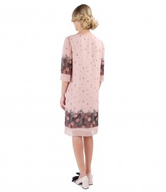 Veil dress with floral print