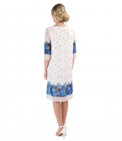 Veil dress with floral print