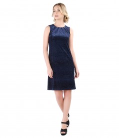 Dress with velvet folds and crystals