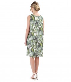 Veil dress with floral print