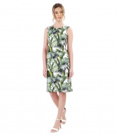 Jersey dress with floral print and front folds