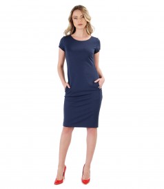 Elastic jersey dress with side pockets