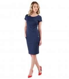 Elastic jersey dress with side pockets